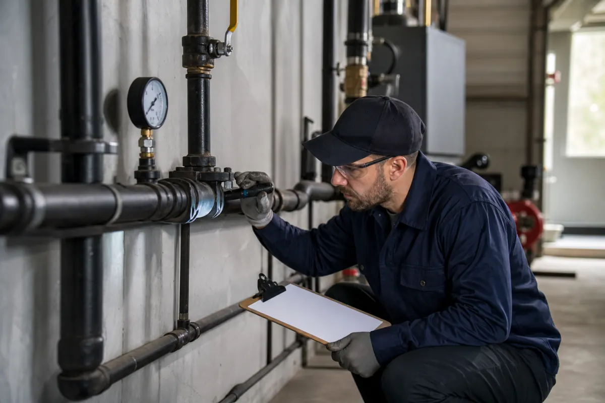 Gas pressure gauge used for failed pressure test repair in Chicago