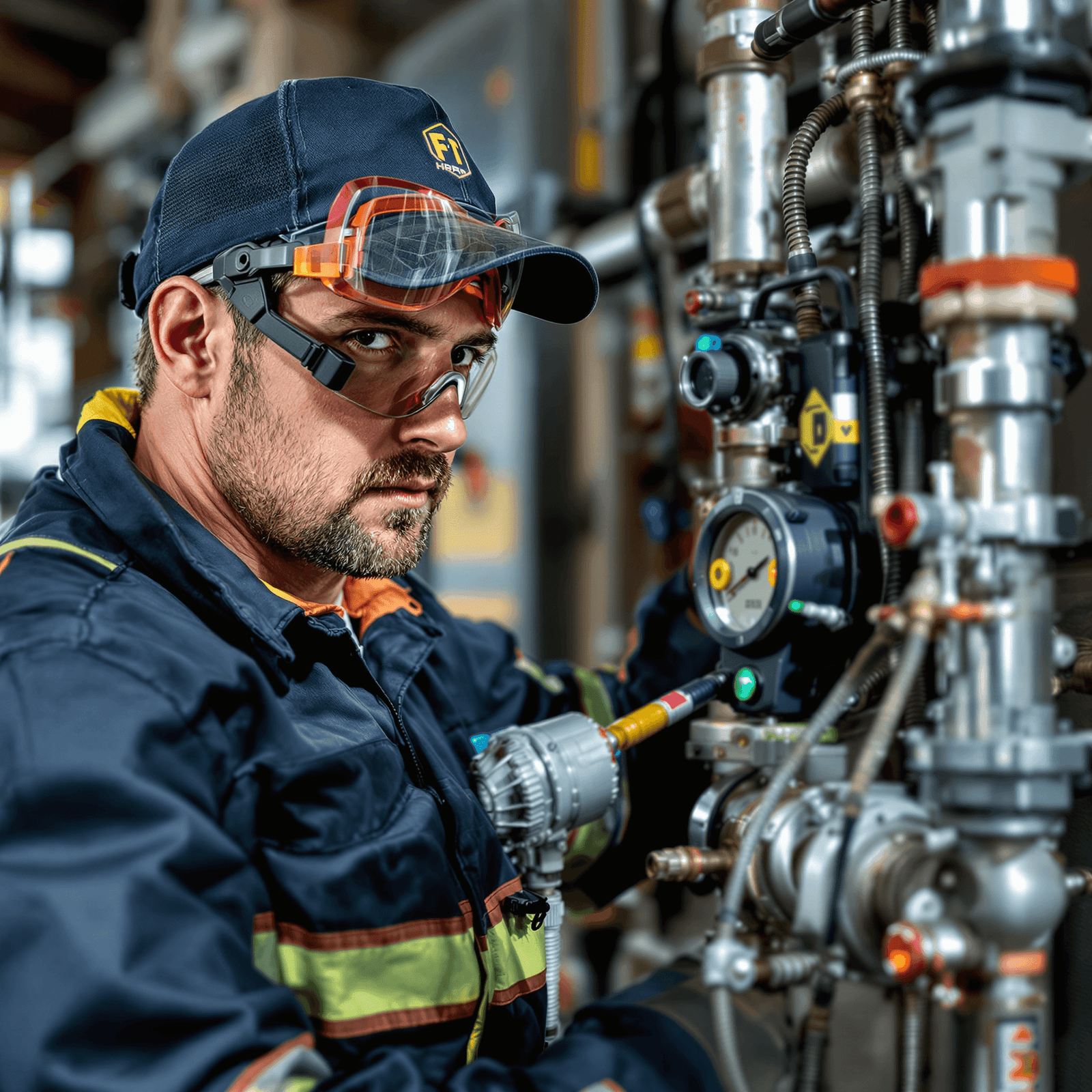 Gas technician at work